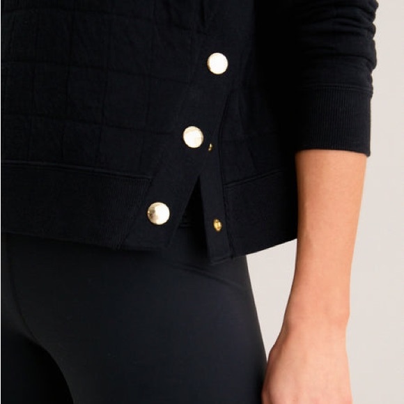 Tuckernuck Black Quilted Wright Funnel Neck Pullover Sweatshirt - Picture 6 of 10